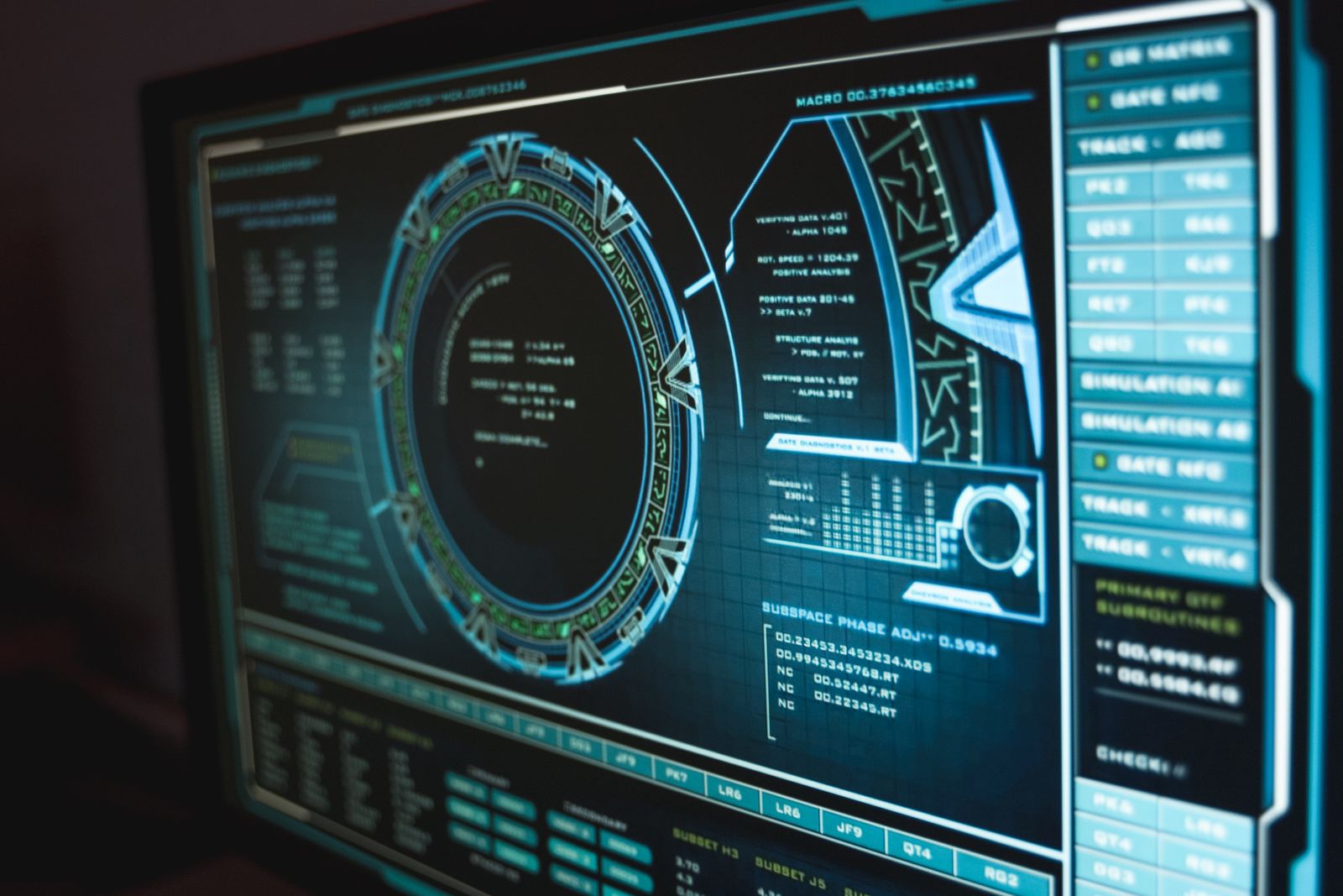 Cyber investigation HUD and monitoring screen